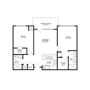 Hale floor plan 2 bedroom 2 bathroom